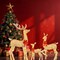 Twisted Champagne Rattan Reindeer Family for Indoor and Outdoor Holiday Use 63" + 52" + 37"